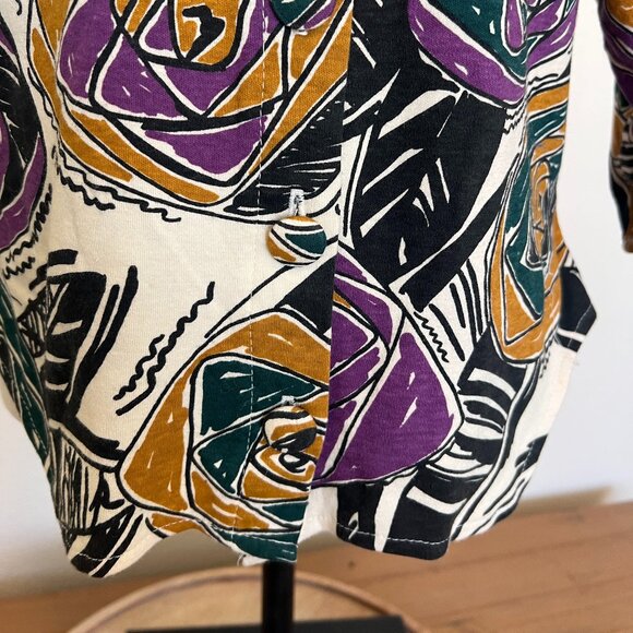 90's NWT Jerico Women's Crop Blouse - Size Medium - Abstract Print - Picture 8 of 10